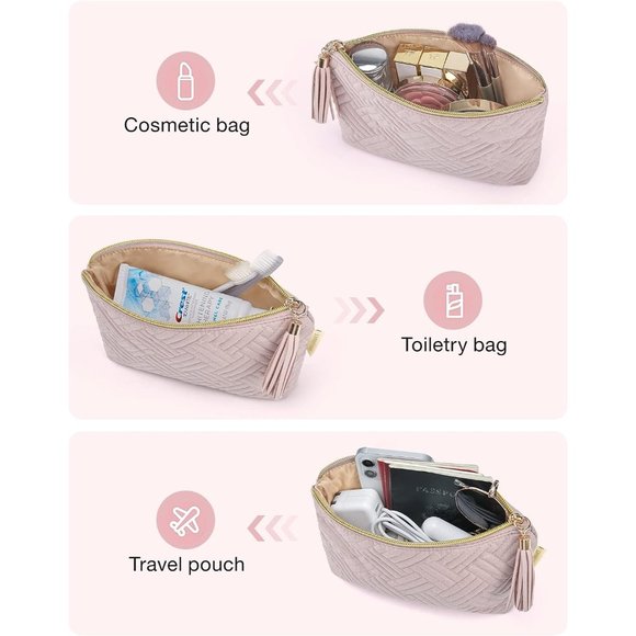 BAGSMART Women 2 Pcs Purse Travel Pouch for Makeup Small Cosmetic Bag Pi… - Picture 4 of 8